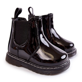 Children's Lacquered Warm Boots Black Porky