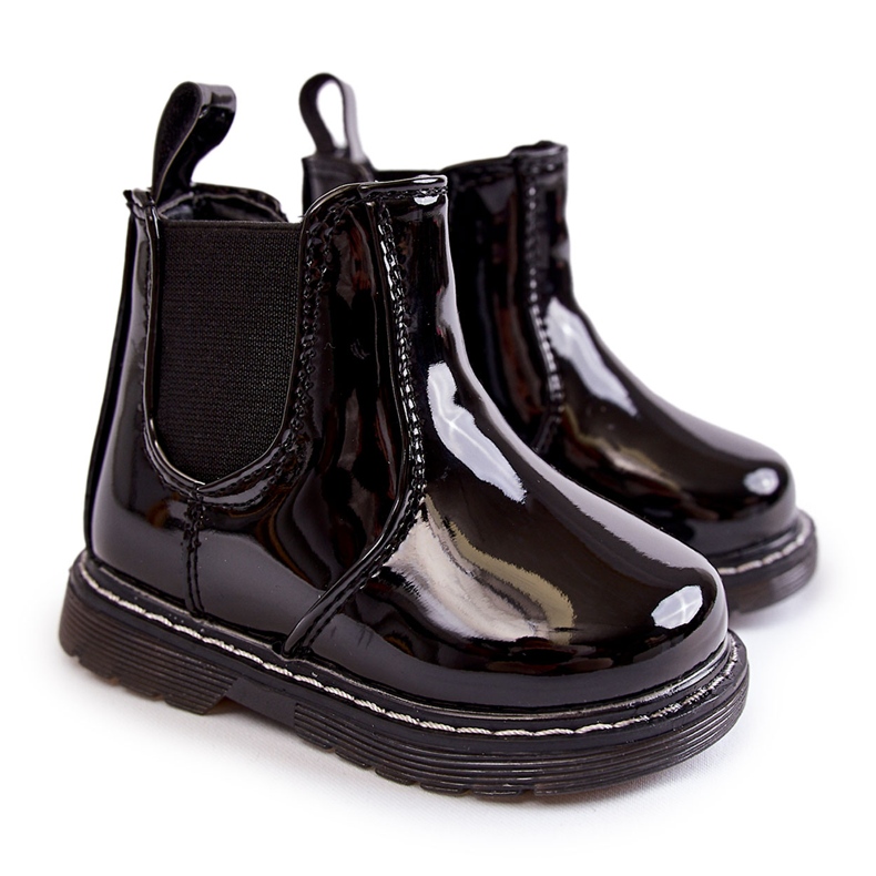 Children's Lacquered Warm Boots Black Porky
