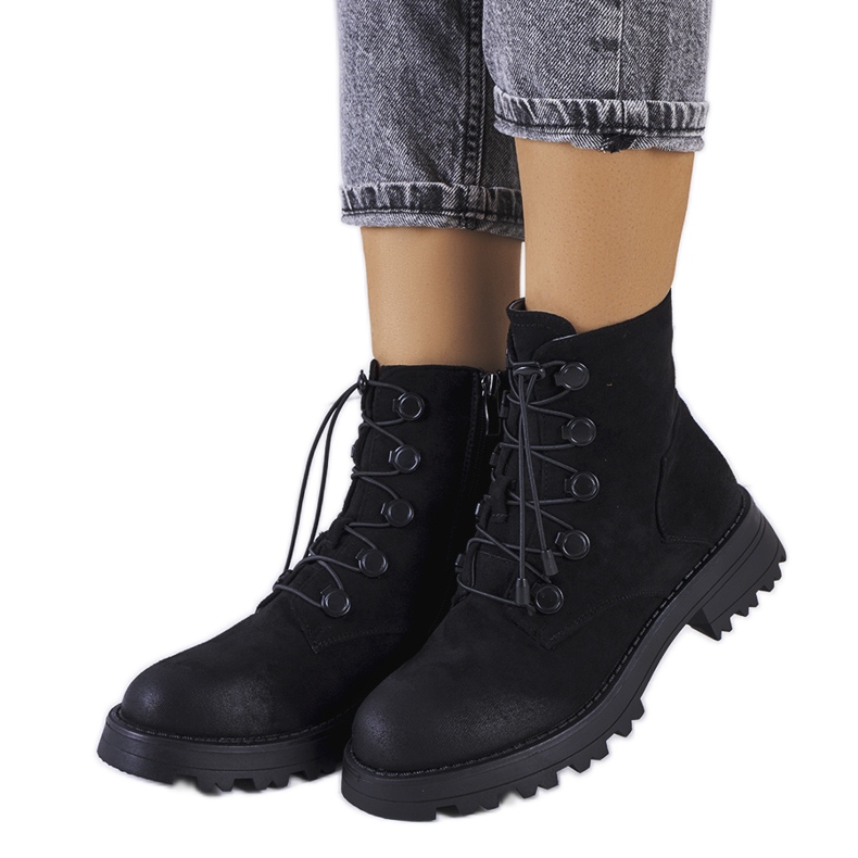 Black eco-suede Cesterfield boots Black eco-suede Cesterfield boots