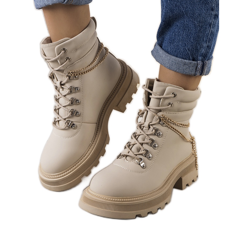 Zezig beige women's hiking boots