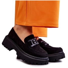 Women's Suede Shoes With Black Decoration