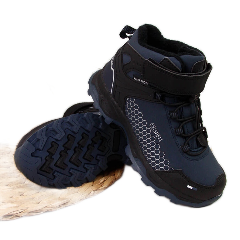 Boys' waterproof American Club navy blue snow boots