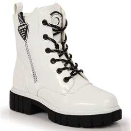 S.Barski White insulated varnished boots by S. Bararski