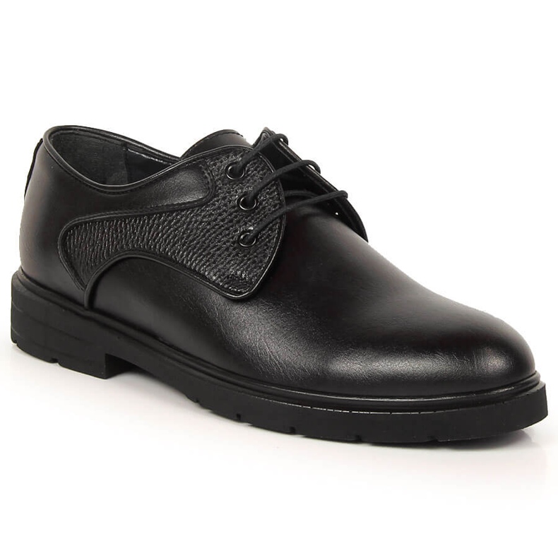 Black leather lace-up shoes for men Kingle Black leather lace-up shoes for men Kingle