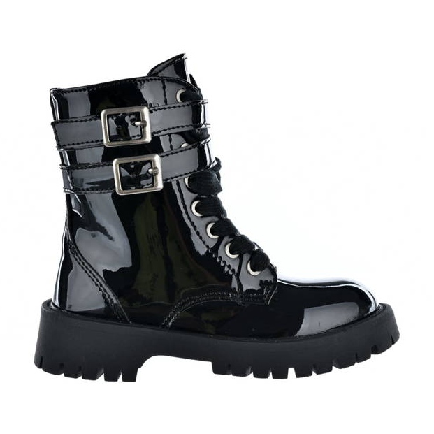 Black insulated black lacquered boots for girls Big Star KK374131