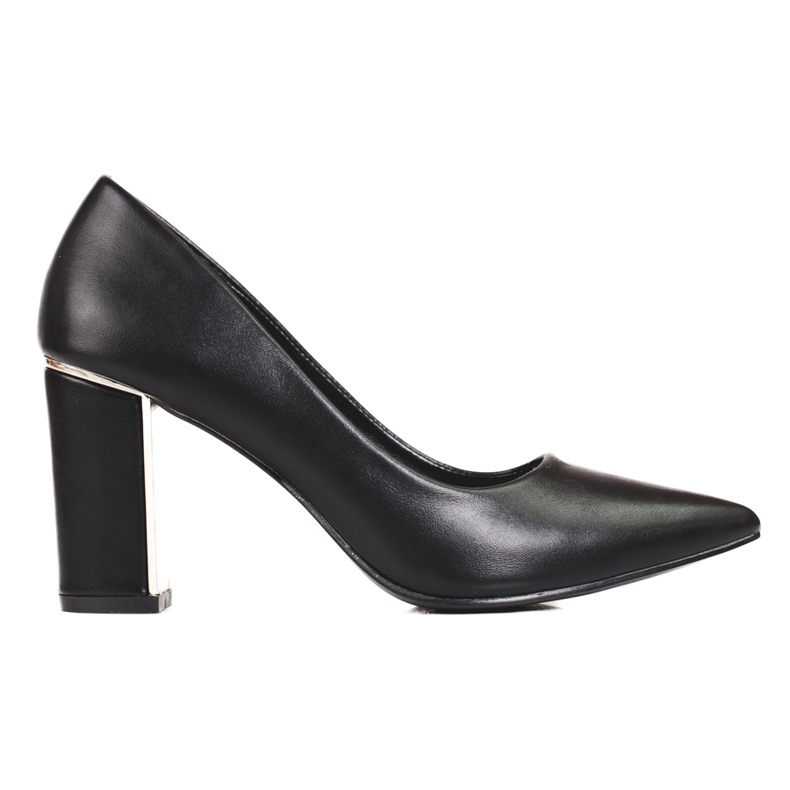 Ladies' black pumps on a high Shelovet post