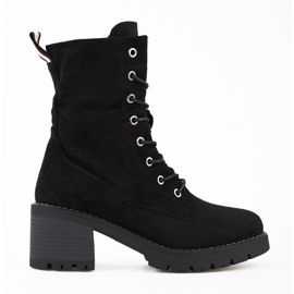 Black suede lace-up women's Shelovet boots Black suede lace-up women's Shelovet boots