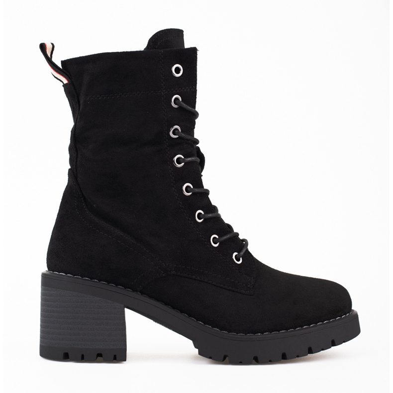 Black suede lace-up women's Shelovet boots