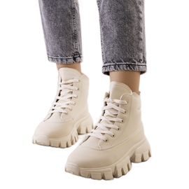 Nurbi women's beige hiking boots