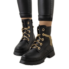 Black hiking boots with Alcin chain Black hiking boots with Alcin chain