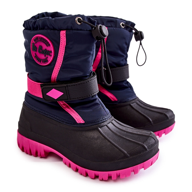 Children's insulated snow boots Lee Cooper LCJ-21-44-0522 Fuchsia black navy blue pink