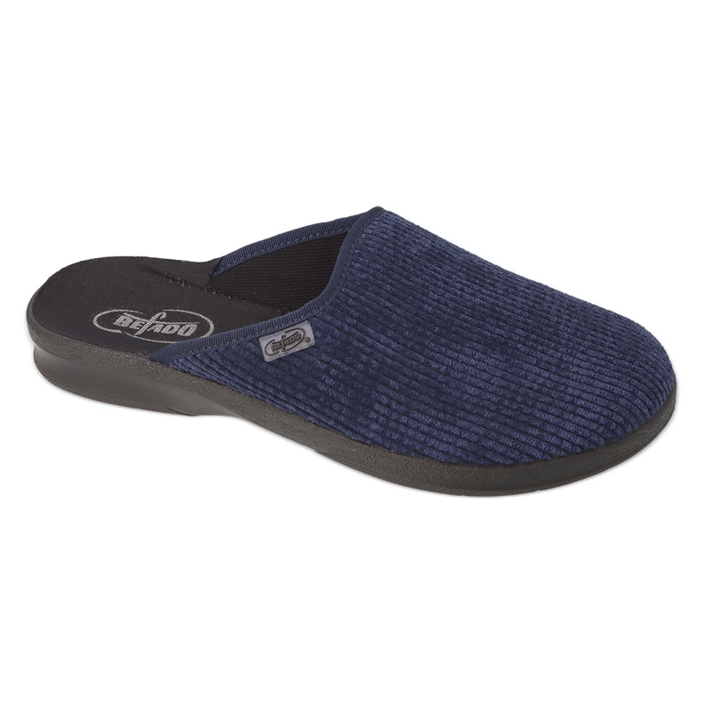 Befado men's pu slippers 548M029 navy blue corduroy