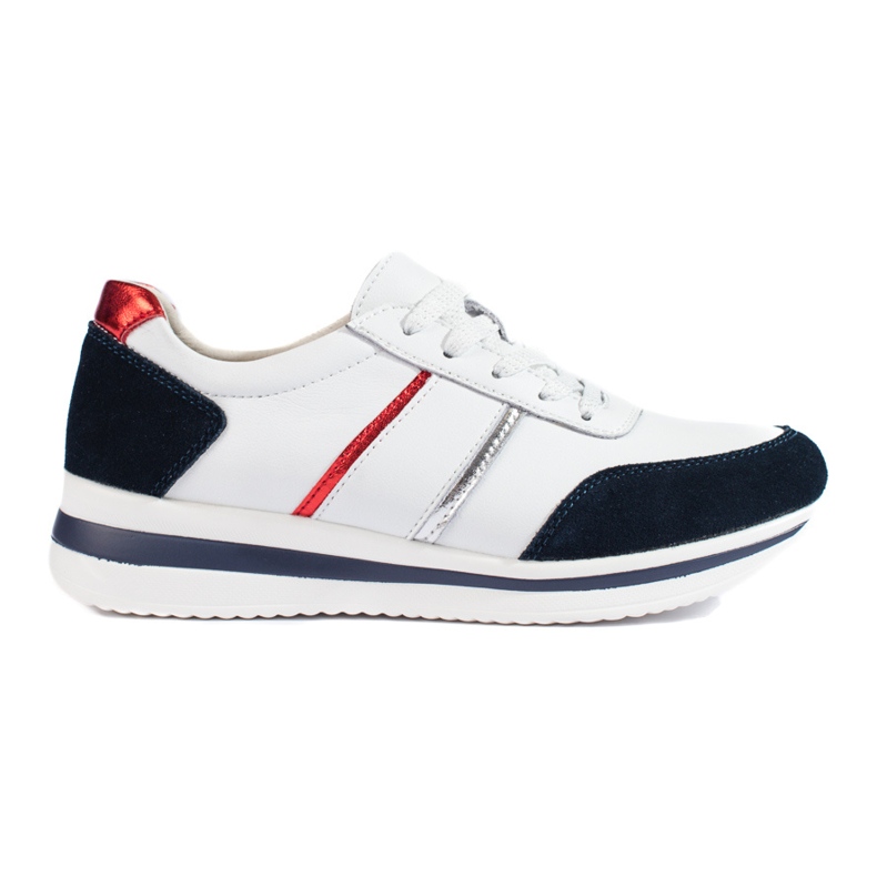 Women's leather sneakers on the Shelovet platform white Women's leather sneakers on the Shelovet platform white