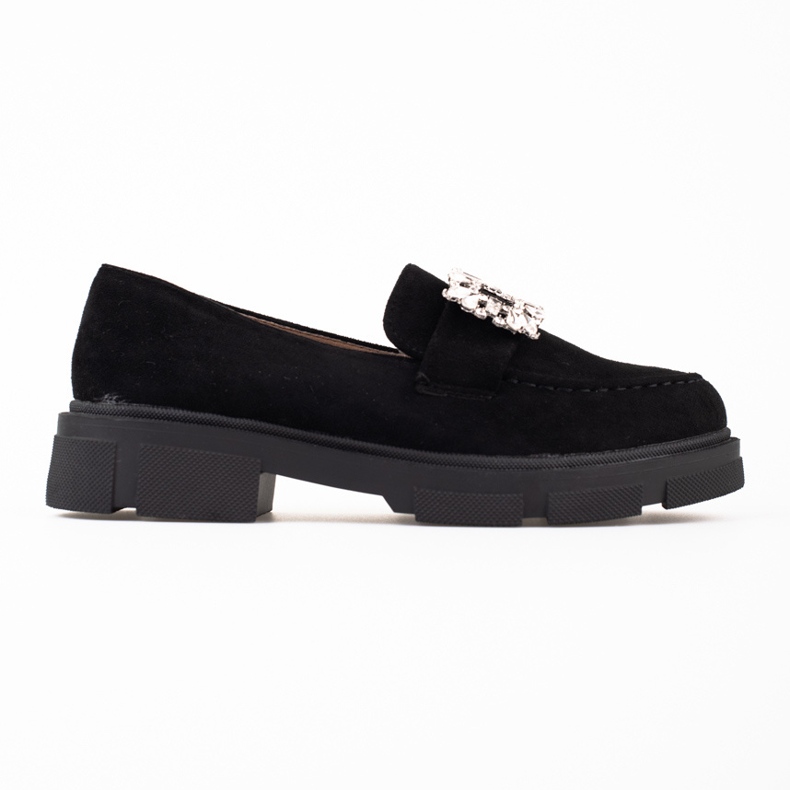 Suede loafers on the Shelovet platform black