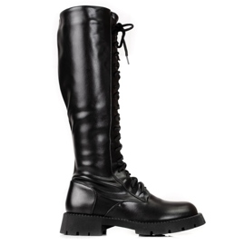 High laced women's black Shelovet workers