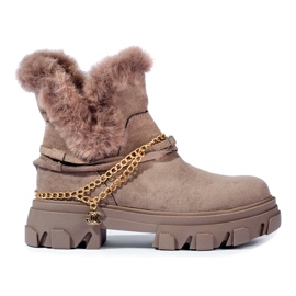 Women's suede boots on the Shelovet platform brown