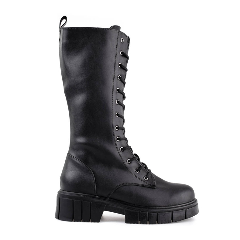 Lace-up high boots for women from Sokolski black