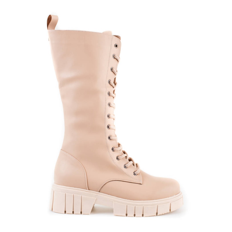Lace-up high boots for women from Sokolski beige