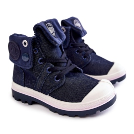 Children's High-top Sneakers, Navy Blue Tobby