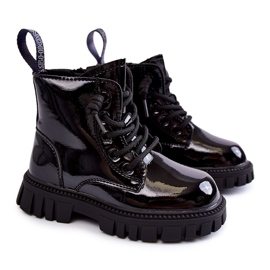 PA1 Lacquered Black Warm Boots Heidi