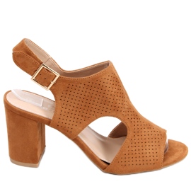 Sandals openwork high heels Stacy Camel JF2007 brown