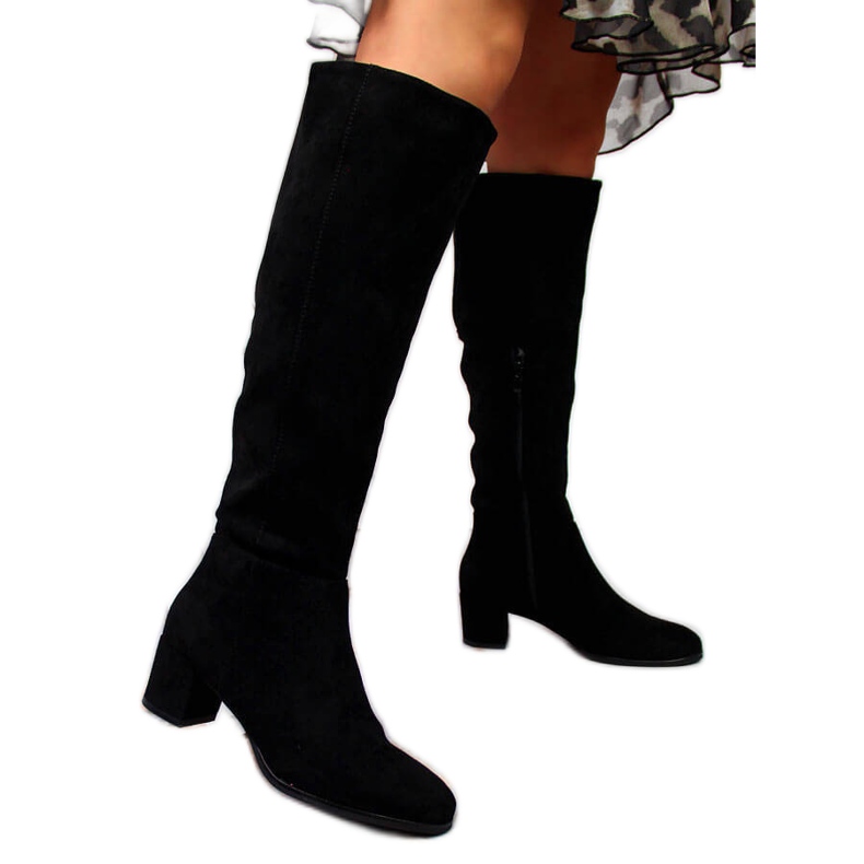 Black Sergio Leone warm women's boots on the post