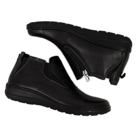 Black Helios 566 comfortable leather women's boots