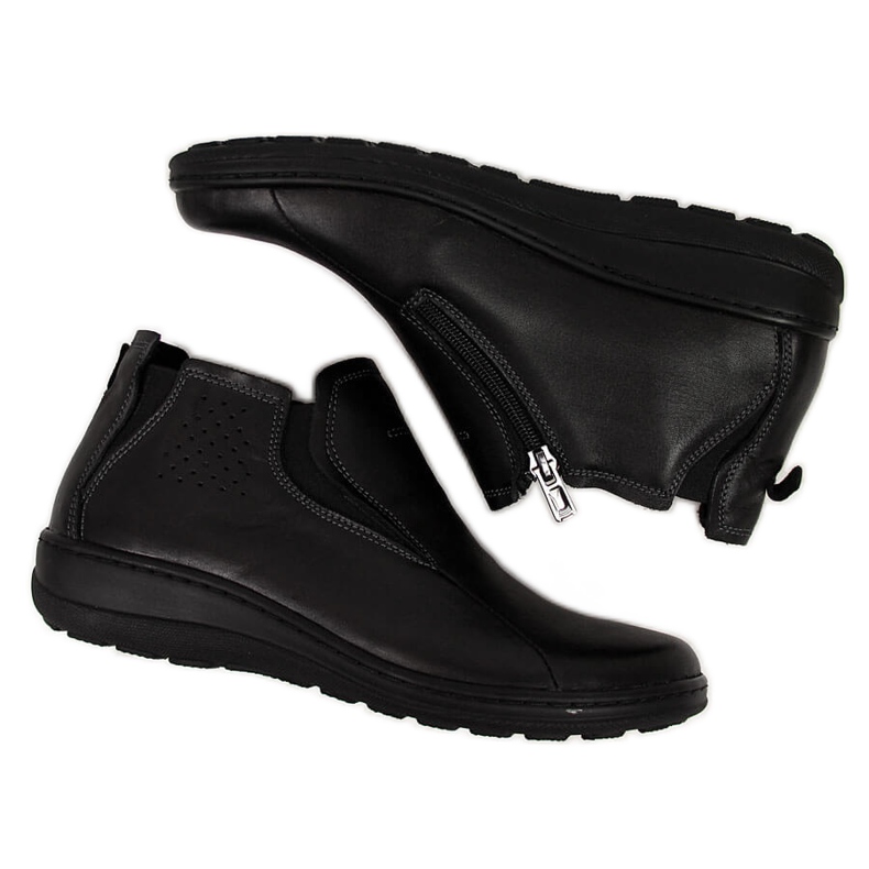 Black Helios 566 comfortable leather women's boots