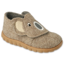 Befado children's slippers, beige 620P002 felt