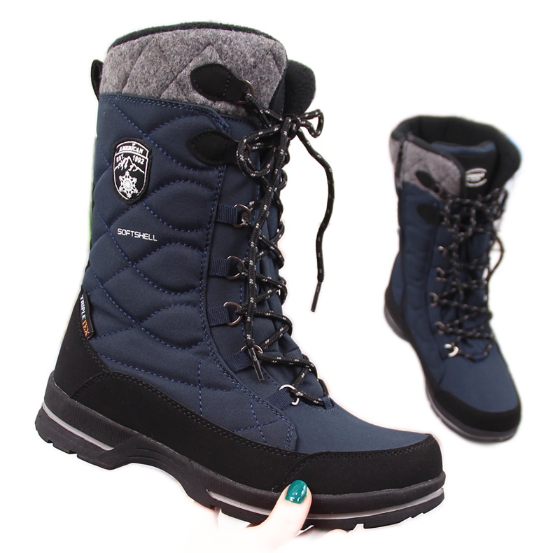 American Club navy blue waterproof winter boots for women American Club navy blue waterproof winter boots for women