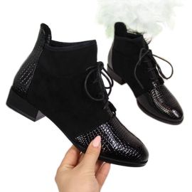 Women's boots insulated black snake skin Filippo