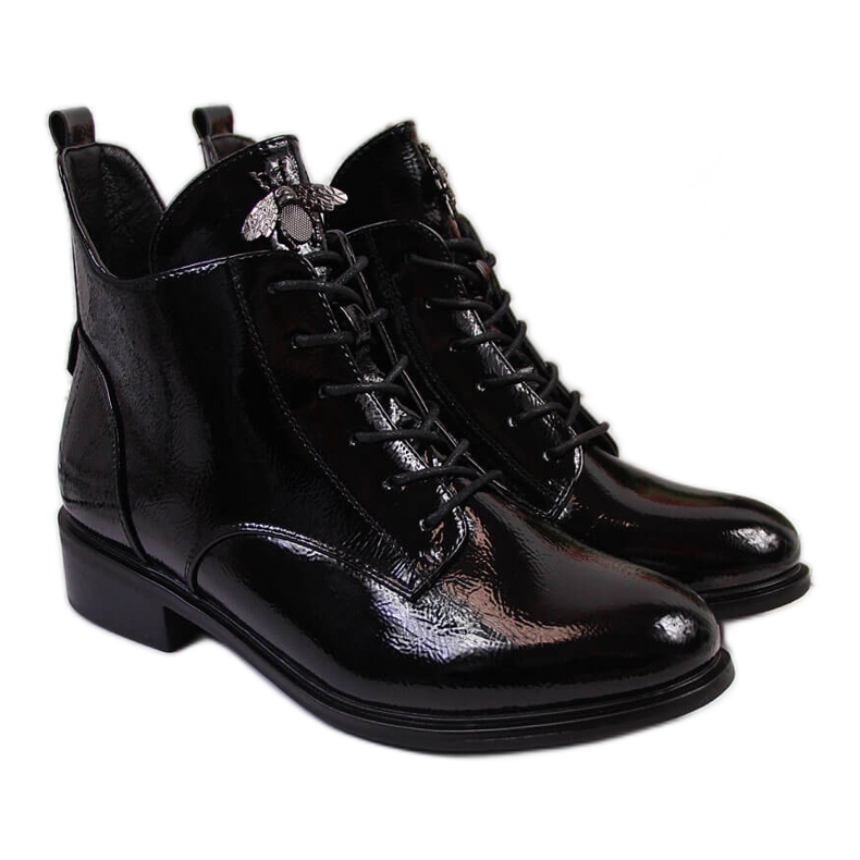 Women's black insulated patent black Filippo boots