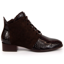 Women's boots insulated brown snake skin Filippo