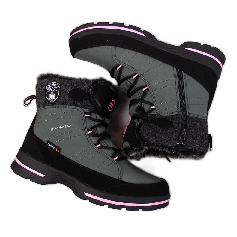 Girls' gray waterproof snow boots from American Club grey