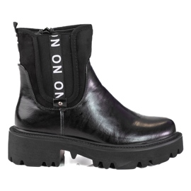 Ladies' black Chelsea boots on the Shelovet platform