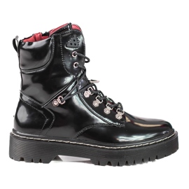 Shelovet women's workers with lacing black