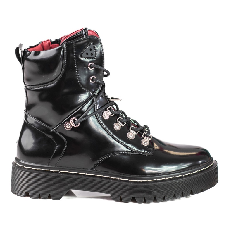 Shelovet women's workers with lacing black