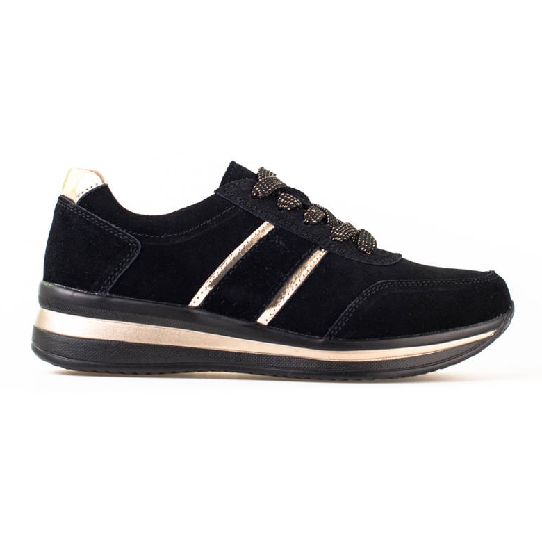 Women's leather sneakers on the Shelovet platform black