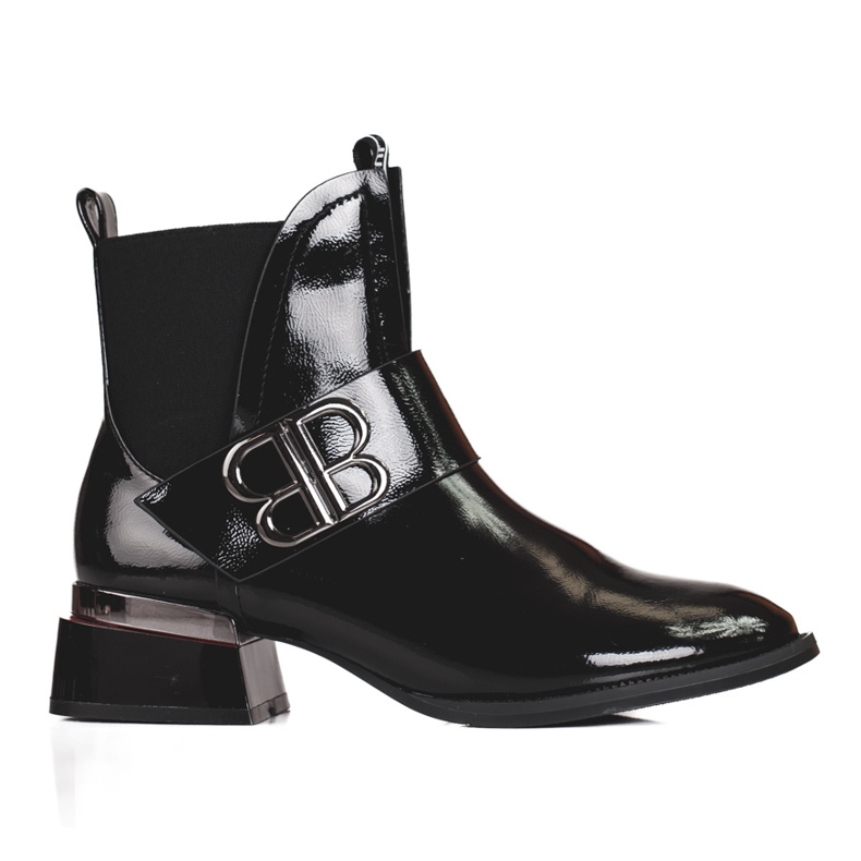 Elegant women's Chelsea boots made of patent leather Shelovet black Elegant women's Chelsea boots made of patent leather Shelovet black
