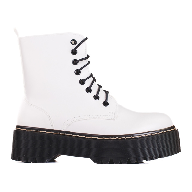 Women's white Shelovet bags laced up on the platform