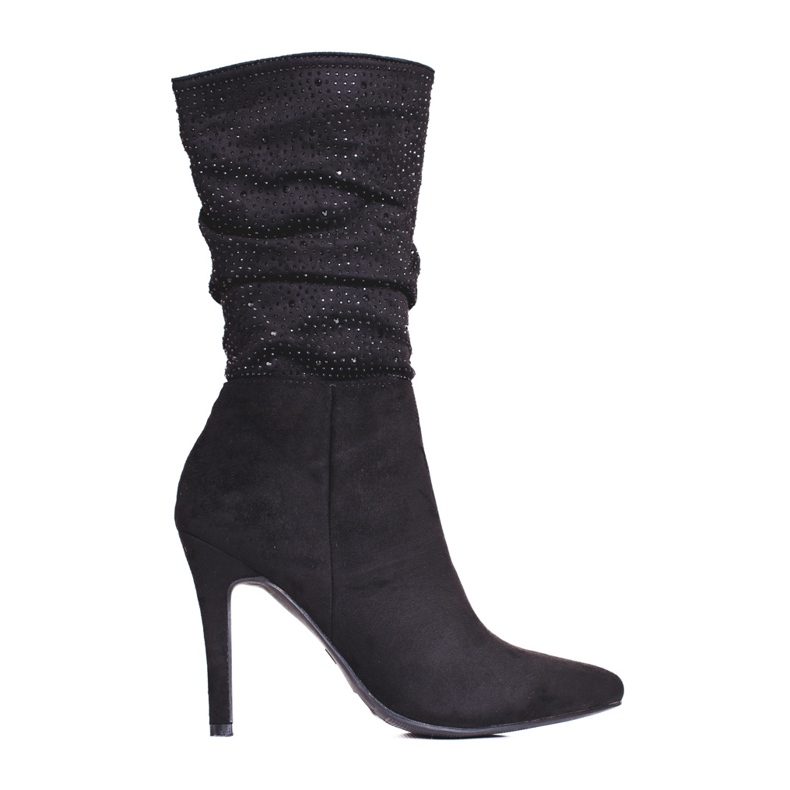 Elegant women's boots on a Shelovet heel black