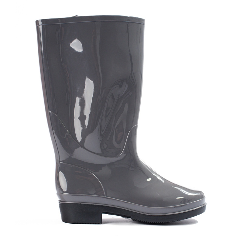 Gray women's galoshes with a high Shelovet upper grey
