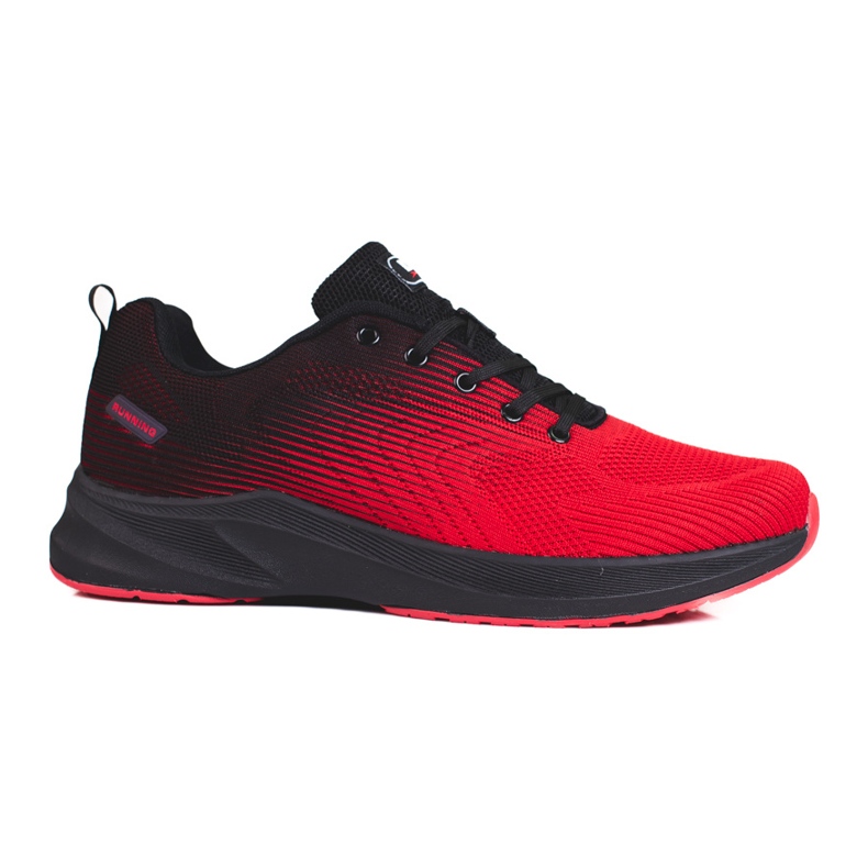 DK two-tone lace-up sports shoes black red DK two-tone lace-up sports shoes black red