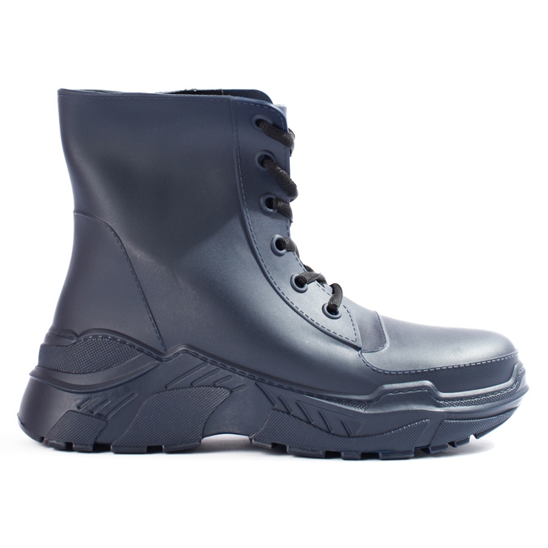 Shelovet navy blue laced women's rain boots