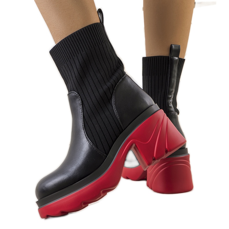 PA1 Black boots with a red Tomlin sole