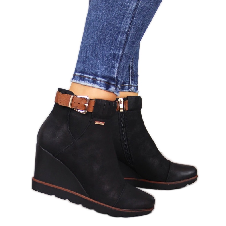 Black Black Filippo wedge sneakers