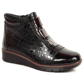 Leather lacquered ankle boots with black insulated Filippo