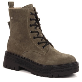 Women's leather suede insulated khaki Filippo boots green Women's leather suede insulated khaki Filippo boots green
