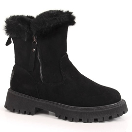 Black Vinceza women's boots with fur Black Vinceza women's boots with fur