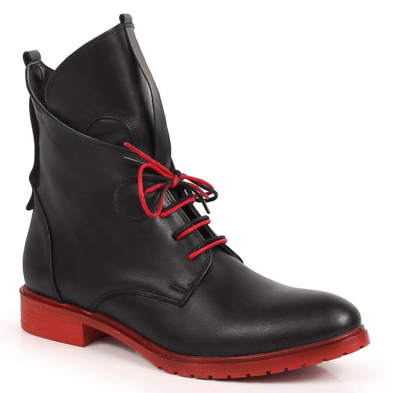 Black leather lace-up boots Artiker